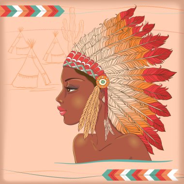 Vector native american indian chief clipart